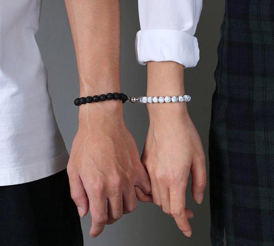 Armbanden set met magneet - Kralen armband - Koppel armband - Armband dames - Armband heren - Romantisch cadeau - cadeau voor hem / haar