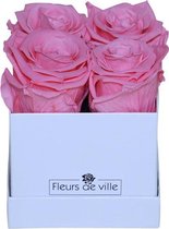 Fleurs de ville - Flowerbox met longlife rozen - 4 roze rozen - Light Pink