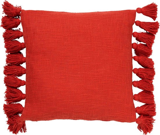 Dutch Decor - Coussin décoratif en coton - Ruby 45x45 cm - couleur: pantone Aurora Red - rouge