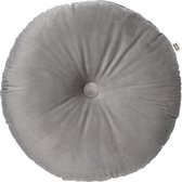 Dutch Decor OLLY - Sierkussen rond velvet Micro Chip 40 cm - grijs