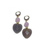 Oorbellen SS2021 hartjes | natuursteen | amethist | lila