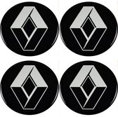 Set van 4 Renault stickers 57mm - Velgen - Winterbanden - Velg - All season banden - Naafdoppen -Naafkappen -Ontvochtiger - Ruitenkrabber - Vorst - Regen - stickers - logo - emblee