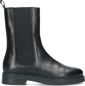 Manfield - Dames - Zwarte leren chelsea boots - Maat 38