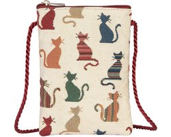 Signare - Smartphone Tasje - Gobelin - Cheeky - Katten
