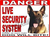 Mechelse Herder 164 Waakbord Danger Live Security System - 15 x 20 cm