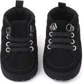 Nette baby schoenen voor jongens 0-6 maanden: PU Leer, Katoen Zool, Anti-Slip Kleur: Zwart
