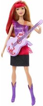 Barbiepop Rock and Roll Zanger Rayna Rood Haar Met Gitaar -  Multicolor - Kunststof - ø 27 cm