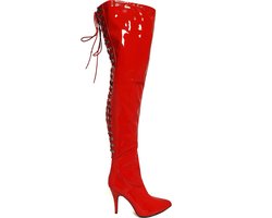 Soisbelle Grote Maten Kunstleren strakke Laklaarzen 89526 Rood Maat 42
