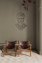 Drart - Metalen Frida 60 cm x 49 cm - metalen wanddecoratie - metal Frida Kahlo