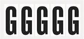 Letter stickers alfabet - 20 kaarten - zwart wit teksthoogte 75 mm Letter G