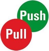 Deursticker Push/Pull, dubbelzijdig, deurmarkering