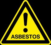 Waarschuwingsbord asbestos - kunststof 100 mm