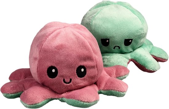 Cuddle Octopus Rose / vert pastel - Mood Cuddle Reversible - Reversible  Octopus -... | bol.com