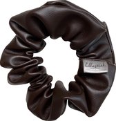 Ellastiek Scrunchie Leer Bruin - Haarelastiekjes - Haar Accessoires Vrouwen - Wokkels - Scrunchies - Haarelastiekjes Scrunchie - Luxe kwaliteit - handgemaakte in Nederland - Haar Accessoires 