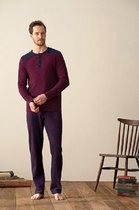 Feyza - Pyjama Set Heren ( Kastanjebruin ) - S