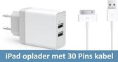 Oplader met 30 pins kabel (iPad 1, 2 , 3 (grote aansluiting)