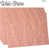 Behang- Behang zelfklevend- Behang kinderkamer-Behangpapier- Roze dierenprint-70x70