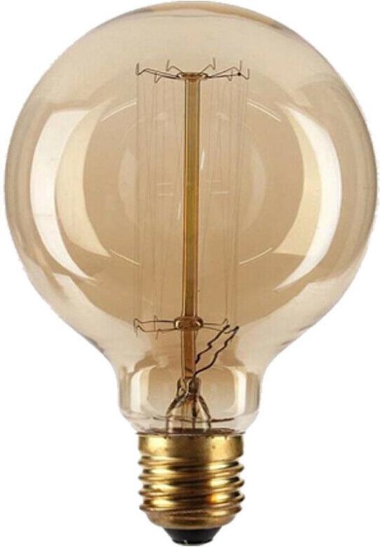 Verloren hart binnenplaats bitter Edison kooldraad lamp, vintage retro gloeilamp, filament antiek bulb, E27  grote... | bol.com