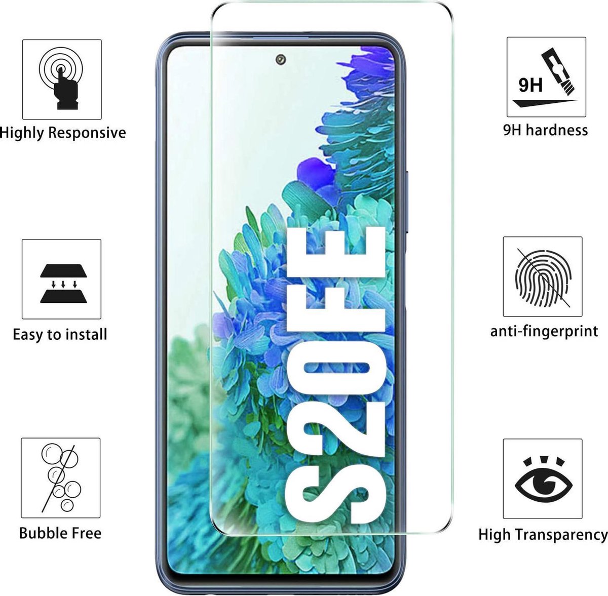 Screenprotector geschikt voor Samsung Galaxy S20FE screenprotector - Tempered glass voor Galaxy S20 FE Screen protector – Case friendly - EPICMOBILE