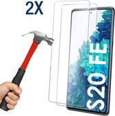 Screenprotector geschikt voor Samsung Galaxy S20 FE Screenprotector 2X - Tempered Glass - Anti Shock S20FE screen protector - 2PACK - EPICMOBILE
