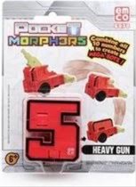 Pocket Morphers - cijfer 5 - heavy gun - rood