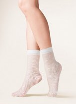 2 pack Gabriella visnet pantysokjes met stippen Viva 40 denier, bianco, one size