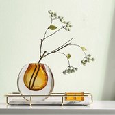 Vaas Vicky | Brons Goud Oranje | Glas | Modern | Binnen | Ovaal Rond |Woonaccessoire | Woondecoratie | Decoratie | Vase | Bloemen | Geurstokjes | Home decoration | Livingroom | Acc