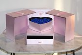 Flowerbox met Zeep Rozen - Giftbox - Valentijn - Moederdag - Roze Box met Blauwe Zeep Rozen