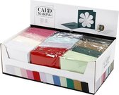 Kaarten en enveloppen, afmeting kaart 15,2x15,2 cm,  230 gr, kleuren assorti, 12x10dozen, afmeting envelop 16x16 cm