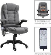 Bureaustoel - Bureaustoel ergonomisch - Directiestoel - Massage stoel - Bureaustoelen voor volwassenen - Grijs