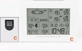 Cresta Care 370313370W Wit zeer uitgebreid digitaal weerstation voor binnen en buiten | Barometer | Maanstand |Zonnestand | Weersvoorspelling | Draadloze buitensensor.
