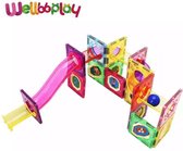 Wellooplay Magnetische Blokken Racebaan- Magnetisch bouwset- 108 onderdelen / Magnetic toys