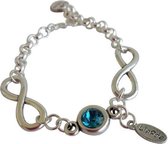 Dames Armband Infinity -luxe kerstcadeau armband -  Swarovski elements armband - dames armbanden - Infinity zilver - kerstcadeau vrouw, vriendin, moeder - sinterklaas geschenk