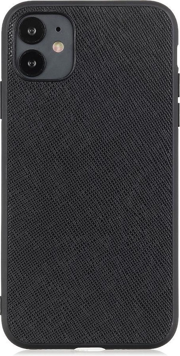 Geribbelde textuur hardcase iPhone 12 / iPhone 12 Pro - zwart