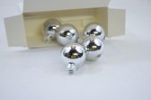 Mini Kerstbal set van 5 stuks: zilver, Ø 3.5 cm: glas