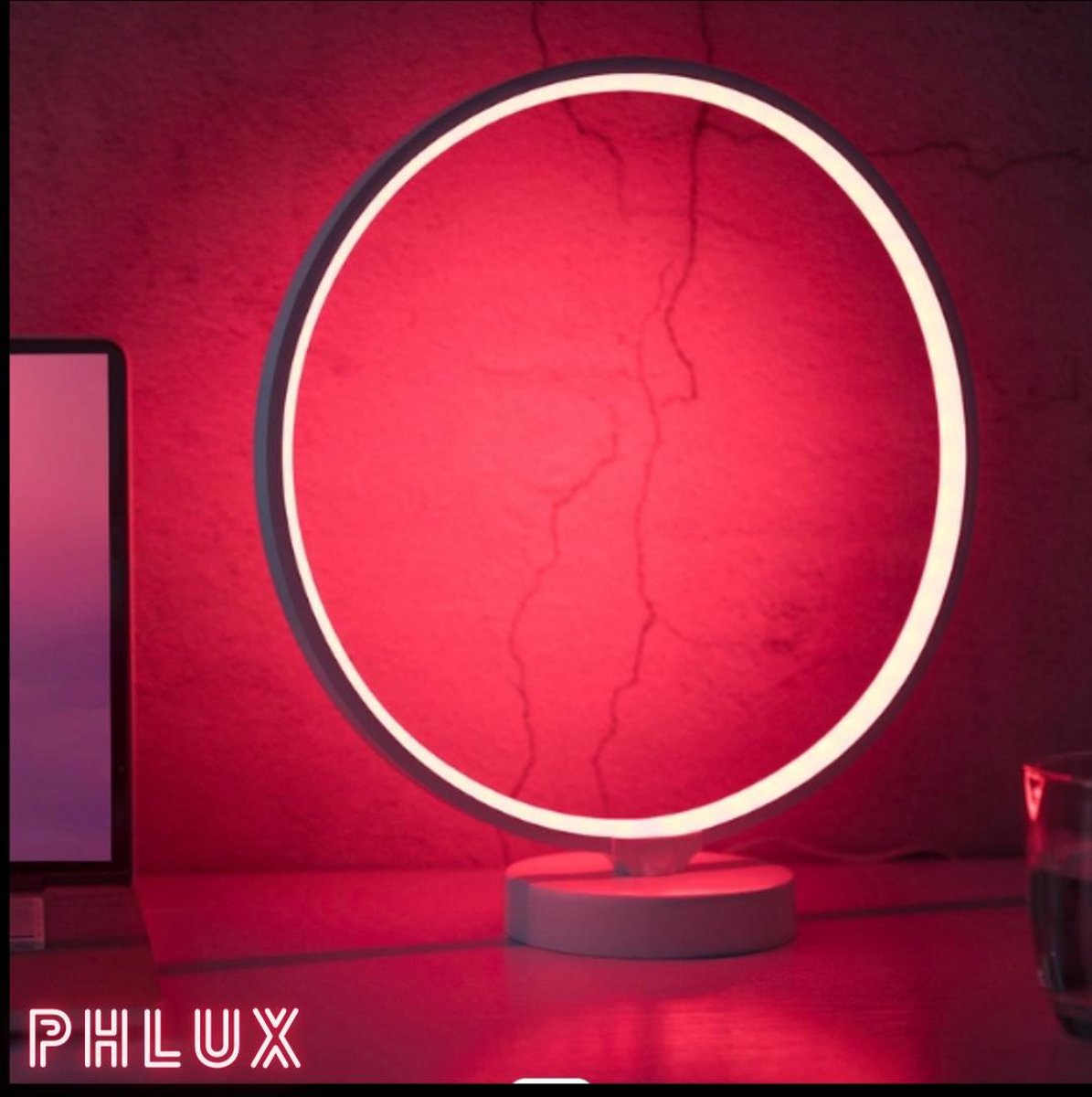 Phlux | LED Tafellamp | Oneindig veel kleurcombinaties | LED bureaulamp | Unieke lamp voor sfeer | Verschillende lichtstanden | Meerdere lichtsterktes | Afstandsbediening inbegrepen