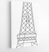 Eiffel Tower line illustration. Paris line art. Line icon - Modern Art Canvas - Vertical - 1498788041 - 40-30 Vertical