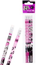 Panda Potlood met Gum  | 4 stuks