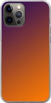 Apple iPhone 12 Pro Max - Smart cover - Oranje Paars - Transparante zijkanten