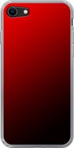 Apple iPhone SE (2020) - Smart cover - Zwart Rood - Transparante zijkanten