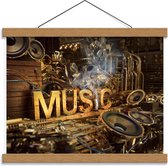 Schoolplaat – Muziek Bord - 40x30cm Foto op Textielposter (Wanddecoratie op Schoolplaat)