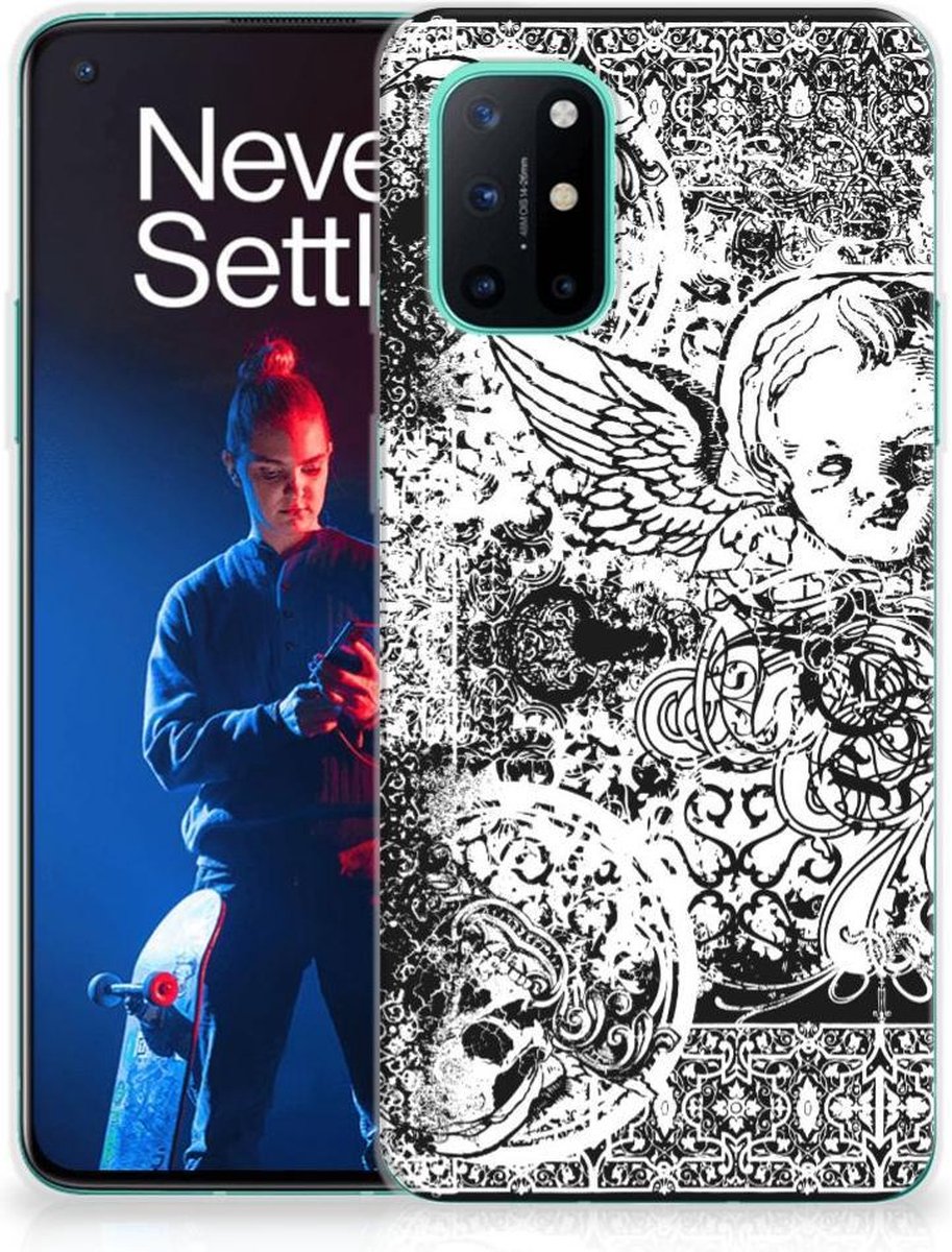 Silicone Back Case OnePlus 8T Skulls Angel
