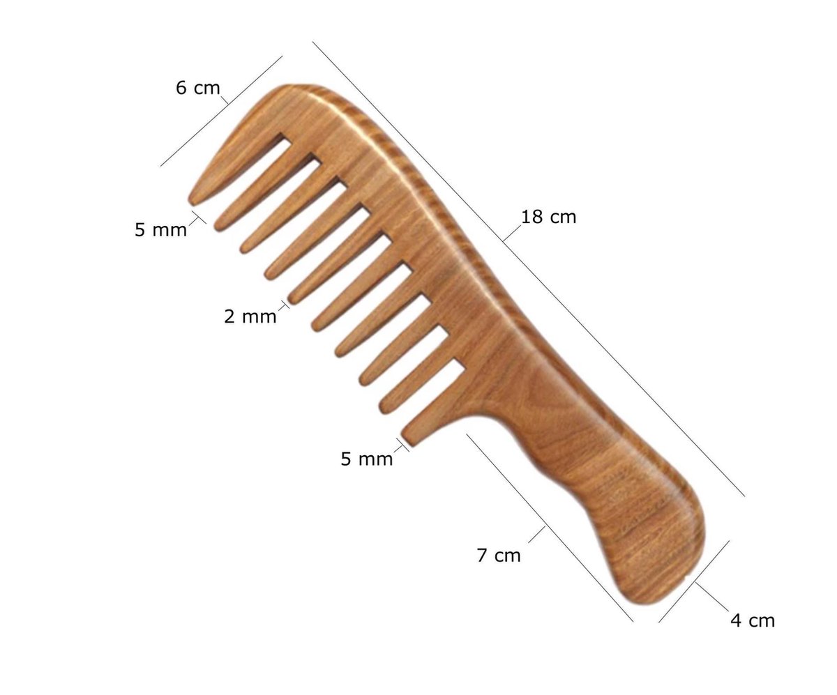 Frazimashop- Grove Sandelhouten Kam-Antistatisch – Hoofdmassage - uniseks- Voor Mannen en Vrouwen-Geschikt voor Pruiken en Haarextensies — afbeelding 5