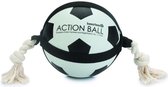 Beeztees Action Voetbal Met Touw - Hondenspeelgoed - 19 cm