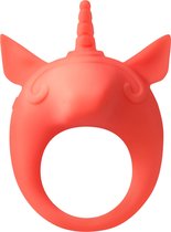 Vibrerende cockring - Vibratie Penisring - Clitoris Stimulator - Flexibel - Alle maten - 100% Silicone - MiMi Animals - Unicorn Alfie - Oranje