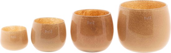 Dutz - design vaas - Pot jade zalmkleur - glas-  mondgeblazen - H 7 cm