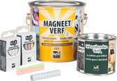 5m2 Magneetverf + Krijtjes Wit + Krijtjes gekleurd + SB Verf 5m2 Groen + 10 Witte Neodymium Magneet 15mm