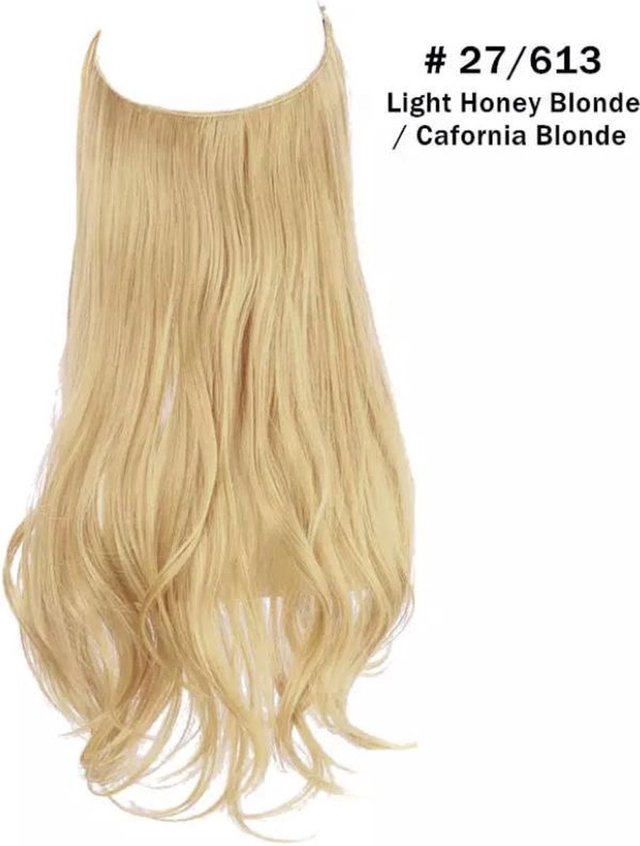 Wire Hair Extensions Light Honey Blond - 28cm breed | 50 cm lang | 120-130 gram - Strijkbaar - 27/613