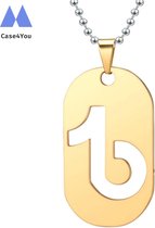 Case4You Deluxe Tik Tok Ketting | 50 cm | Charli Damelio | Addison Rae| Dixie Damelio | TikTok Stickers | James Charles | Kleding | Goud