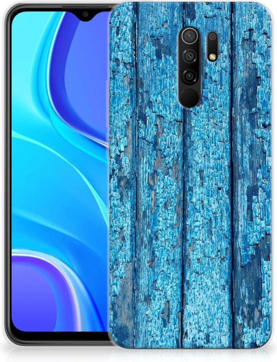 Xiaomi Redmi 9 Bumper Hoesje Wood Blue